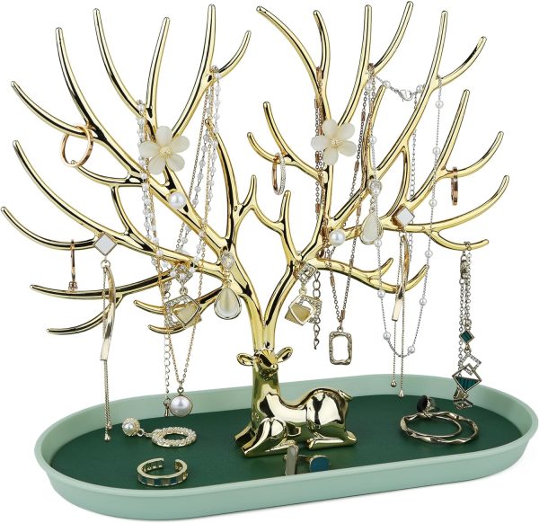 Antlers Jewelry Display Stand,Tree Tower Rack Hanging Organizer for Ring Earrings Necklace Bracelet