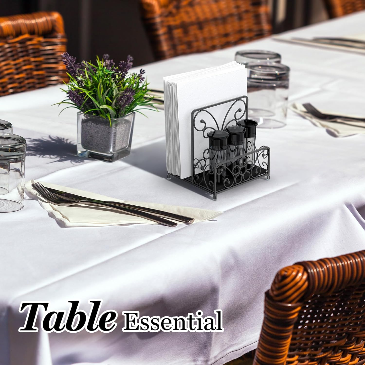 Napkin Holder - Napkin Holders for Kitchen Table, Napkin Salt Pepper Holders for Tables, Salt and Pepper Napkin Holder, Napkin Holders for Tables Bulk, Salt and Pepper Caddy, Table Decor - Image 9