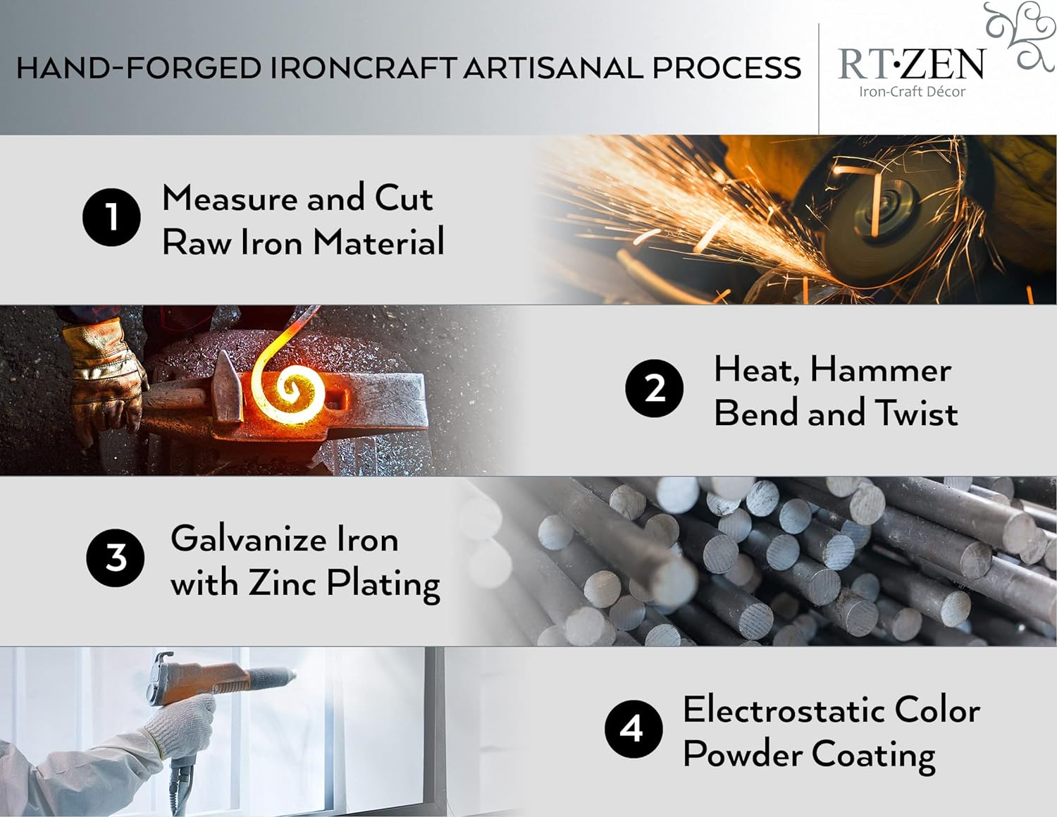 RTZEN Curtain Holders for Wall - Farmhouse Curtain Hooks for Drapes - Creative Black Curtain Tiebacks - Wrought Iron Drapery Curtain Holdbacks - Unique Metal Tie Backs for Curtains - 2 Pcs - Image 6