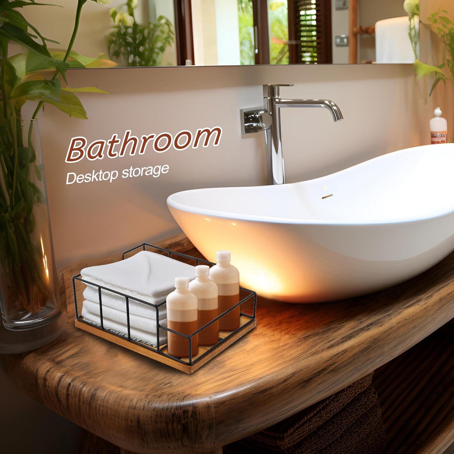 Wooden Napkin Holder with Salt and Pepper Shaker Holder, Metal Napkin Holder for Kitchen Table Decor, Extra Large Simple Napkin Dispenser - Image 7